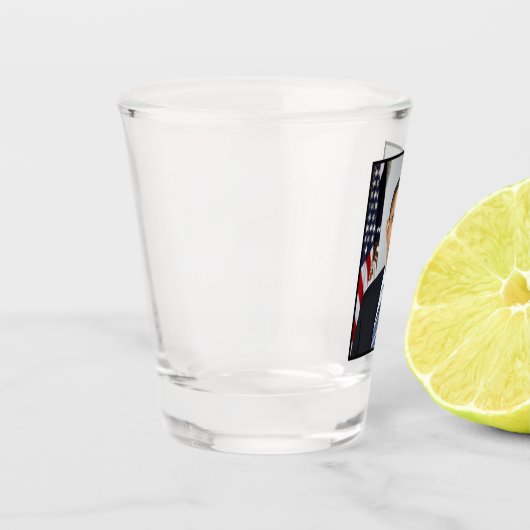 Verre A Shot Barack Obama Président américain Portrait de la Ma (Gauche)