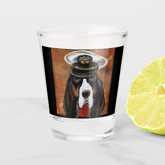 VERRE A SHOT BASSET HOUND (Devant)