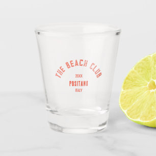 Verre A Shot Beach Club Red Orange Crest