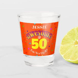 Verre A Shot BEAU 50E ANNIVERSAIRE D'Orange