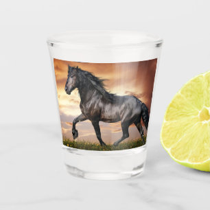 Verre A Shot Beau Cheval Noir