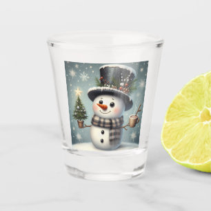 Verre A Shot Beau tourbillon Noël/bonhomme de neige d'hiver