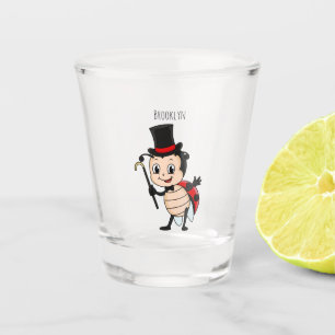 Verre A Shot Bébé mignon avec chapeau et dessin animé de cravat