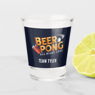 Verre A Shot Beer Pong Toute La Nuit Long Personnalisé Nom De L