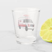 Verre A Shot Belle ambulance rouge caricature van (Dos)