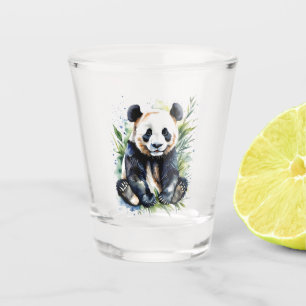 Verre A Shot Belle aquarelle Panda Bear