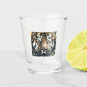 Verre A Shot Belle photo du visage du tigre du Bengale