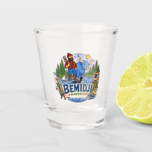 Verre A Shot Bemidji Minnesota Paul Bunyan et Babe le bœuf bleu