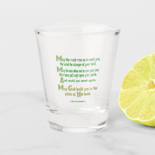 Verre A Shot Bénédiction Irlandaise Que le Chemin S'élève pour