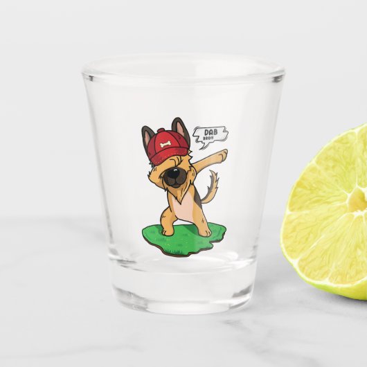 Verre A Shot berger allemand Dabbing (Devant)