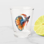 Verre A Shot Beta Siamese combat Cute Fish Funny (Devant)