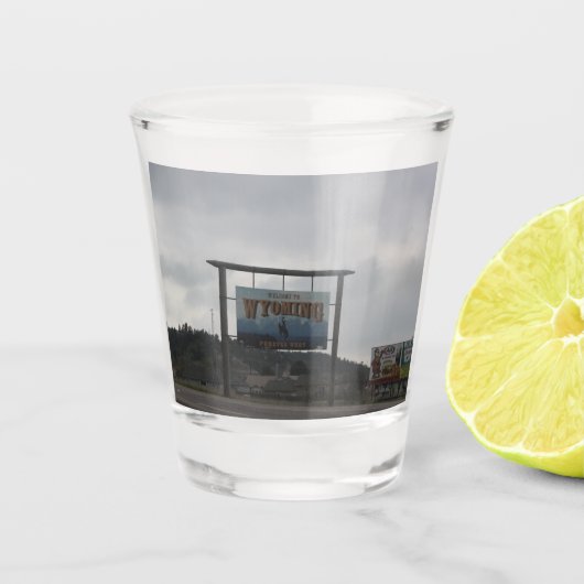 Verre A Shot Bienvenue dans le Wyoming Shot Glass (Devant)