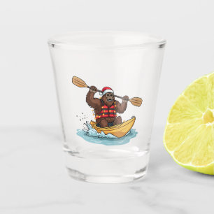 Verre A Shot Bigfoot Sasquatch en kayak Noël Sport d'eau
