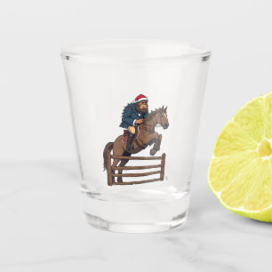 Verre A Shot Bigfoot Sasquatch Équestre Noël Cheval à Cheval