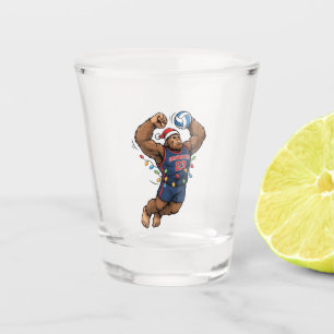 Verre A Shot Bigfoot Sasquatch Volleyball Noël Sport