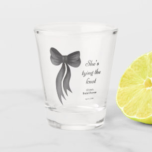 Verre A Shot Black Bow Elle Noue le Nœud Réception de Mariage