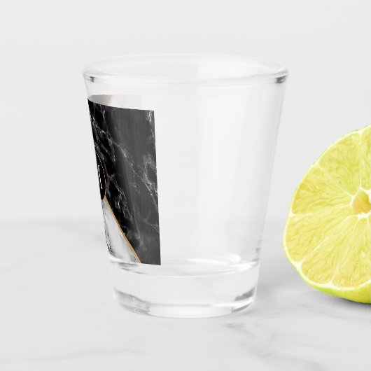 Verre A Shot Black & Marbre blanc Stone tendance - Ajouter votr (Droite)