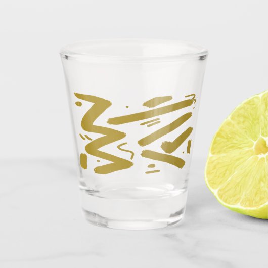 Verre A Shot Blanc et or de la tribu (Devant)