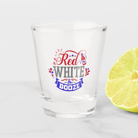 Verre A Shot Blanc rouge et Booze (Devant)