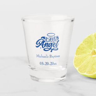 Verre A Shot Bleu Angel Pieds Christening Personnalisé Votif
