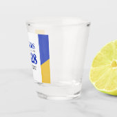 Verre A Shot Bleu Gold School College University Graduation (Droite)