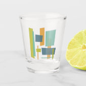 Verre A Shot Bleu orange Rectangles Abstraites au milieu du siè (Devant)