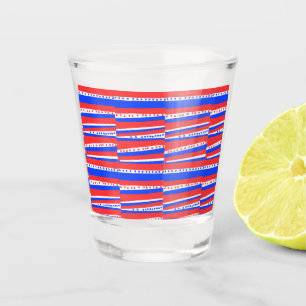 Verre A Shot Bleu rouge Cercles Bleu