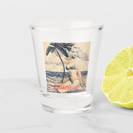 Verre A Shot Blonde Kneeling Modèle de bikini Thunder_Cove (Devant)