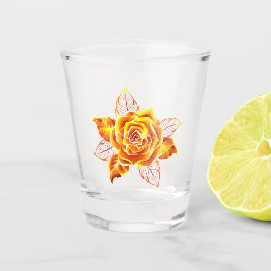 Verre A Shot Blooming Fire Rose (Devant)