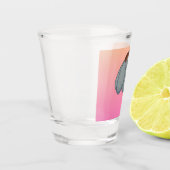 Verre A Shot Blue flower with pink background (Gauche)