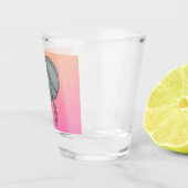 Verre A Shot Blue flower with pink background (Droite)