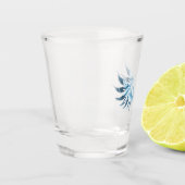 Verre A Shot Blue Glowing Angel Wings on black background (Gauche)