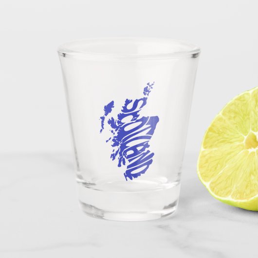 Verre A Shot Blue Scotland Silhouette Word Art (Devant)