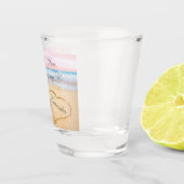 Verre A Shot Blush Pink Beach Wedding Garde Coeurs dans le sabl (Droite)