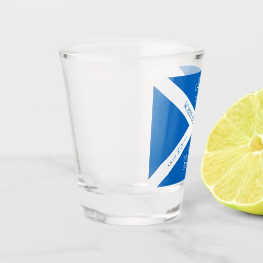 Verre A Shot Boire à manger et toast Robbie Burns Scottish Flag (Gauche)