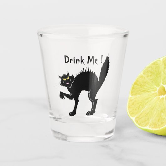 Verre A Shot Boire-moi le chat d'Halloween (Devant)
