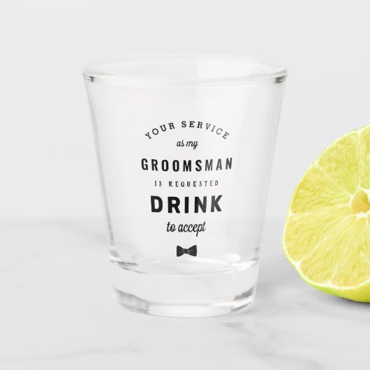 Verre A Shot Boire pour accepter la proposition de Groomsman (Devant)