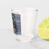 Verre A Shot Bois Bleu Rustique | Monogramme Week-end Célibatai (Droite)