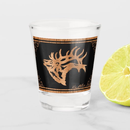 Verre A Shot Bois Taureau (Devant)