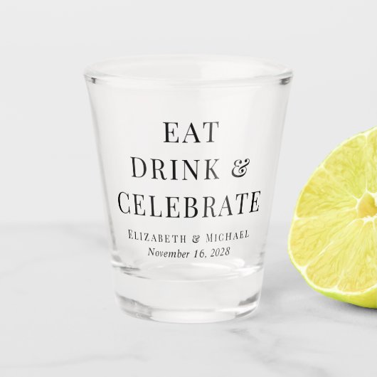 Verre A Shot Boisson moderne pour manger Célébrer le Mariage (Devant)