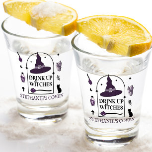 Verre A Shot Boisson Violette, Buvez, Sorcières, Halloween