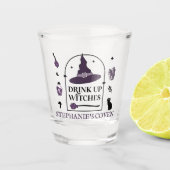 Verre A Shot Boisson Violette Les Sorcières d'Halloween (Devant)