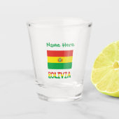 Verre A Shot Bolivie Drapeau vert Personnalisation (Devant)