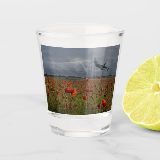 Verre A Shot Bombe De Lancaster Sur Un Champ De Populations (Devant)