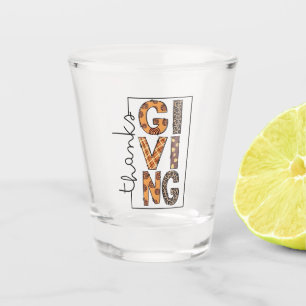 Verre A Shot Bon thanksgiving Empreinte de léopard Rainbow Turq