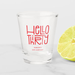 Verre A Shot BONJOUR TRENTE Anniversaire 30 ans Moderne