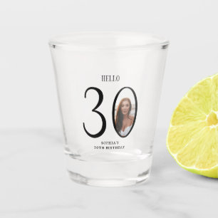 Verre A Shot Bonjour Trente Photo 30e fête d'anniversaire