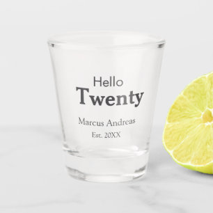 Verre A Shot Bonjour vingt anniversaire ajouter nom est. Ajoute