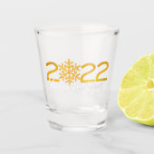 Verre A Shot Bonne année 2022 Design avec numéro d'or (Devant)
