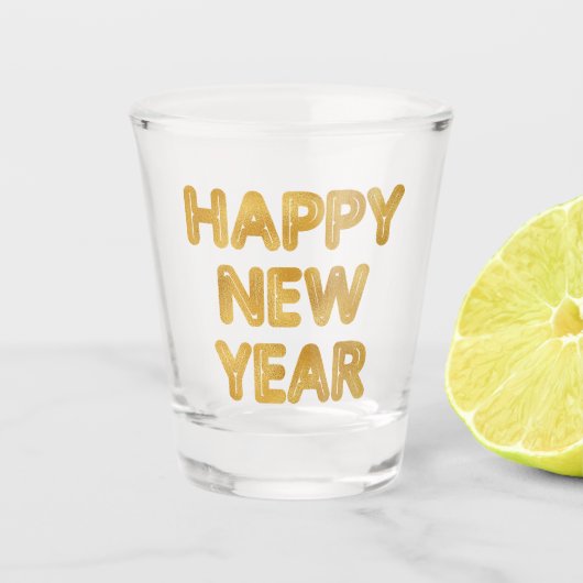 Verre A Shot Bonne année Typographie moderne (Devant)